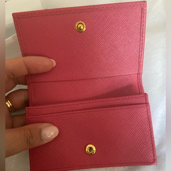 Prada Saffiano Leather Card Holder in Fiery Red - Picture 6 of 11
